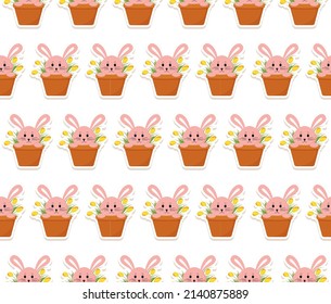Cute seamless Easter pattern. Vector illustration. EPS 10