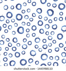Cute Seamless Рattern a Figure circle Desaturated blue color. Perfect for your design, textile, pattern fills, box, posters, cards, web page background etc. Pattern under the mask. Vector.