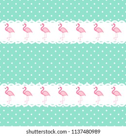 Cute Seamless Flamingo Pattern Vector Illustration EPS10
