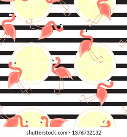 Cute Seamless Flamingo Pattern Vector Illustration EPS10
