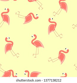 Cute Seamless Flamingo Pattern Vector Illustration EPS10