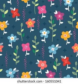 Cute seamless floral pattern.