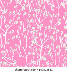 Cute seamless floral pattern. Copy square to the side and you'll get seamlessly tiling pattern which gives the resulting image ability to be repeated or tiled without visible seams.