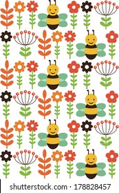 cute seamless floral pattern design. vector illustration
