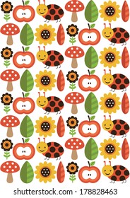 cute seamless floral pattern design. vector illustration