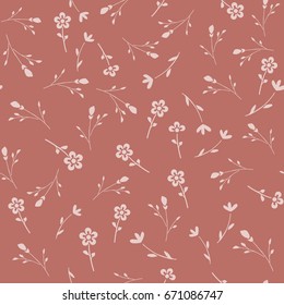 Cute seamless floral pattern. Feminine soft background for fabric, wrapping, wallpaper.