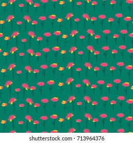 Cute seamless floral pattern.  Hand drawn vector illustration.