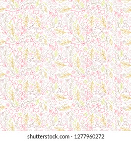 Cute seamless floral pattern. Simple flowers background for fabric, wrapping, wallpaper, paper. Baby print.