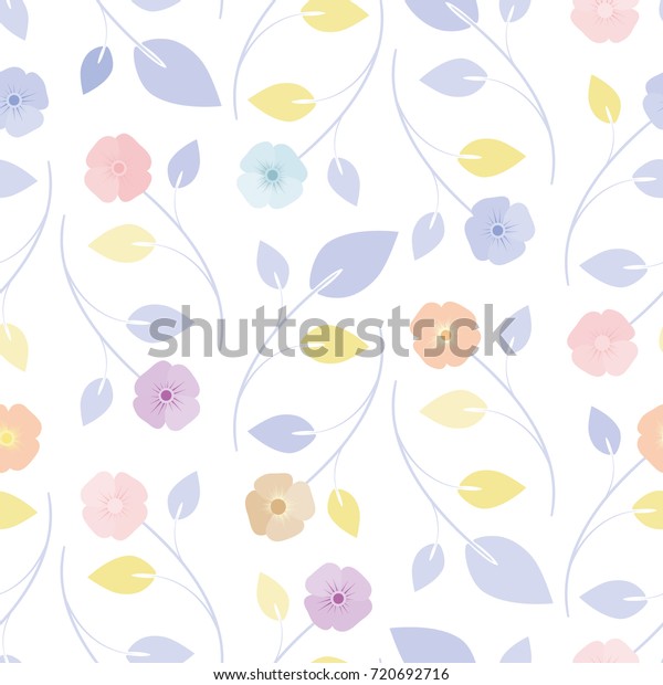 かわいいシームレスな花柄 布地 包装 壁紙 紙のための単純な花の背景 のベクター画像素材 ロイヤリティフリー