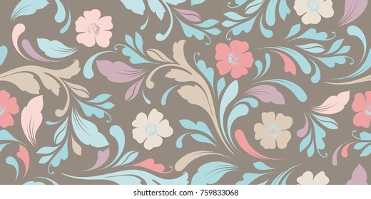 Cute seamless floral pattern. Soft  flowery background for fabric, wrapping, wallpaper.