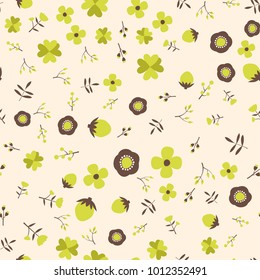 Cute seamless floral pattern. Spring or summer vector background
