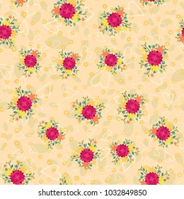 Cute seamless floral pattern. Spring or summer vector background