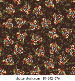 Cute seamless floral pattern. Spring or summer vector background