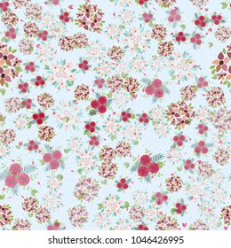 Cute seamless floral pattern. Spring or summer vector background