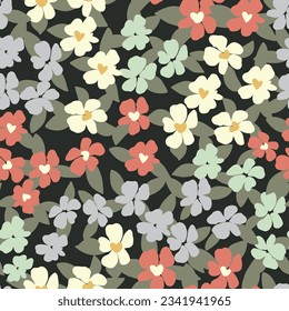 cute seamless floral pattern vector illustration