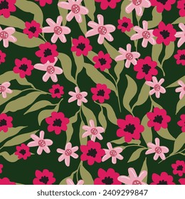 cute seamless floral pattern vector illustration