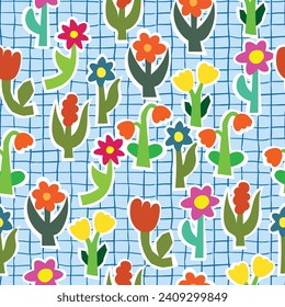 cute seamless floral pattern vector illustration