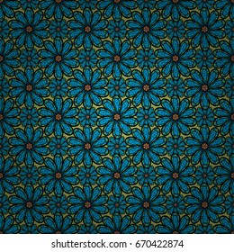 Cute seamless floral print with spring flowers. Beautiful fabric pattern. EPS10 Vector illustration.