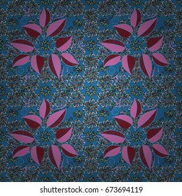 Cute seamless floral print with spring leaves. Beautiful fabric pattern. EPS10 Vector illustration.