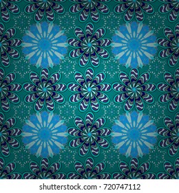 Cute seamless floral print with spring flowers. Beautiful fabric pattern. EPS10 Vector illustration.