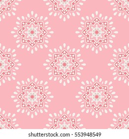 fondo vectorial floral sin fisuras. diseño de superficie rosa