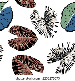 cute seamless floral vector leaf pattern of white