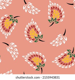 lindo sin costura vectorial floral multicolor patrón de flores en fondo naranja