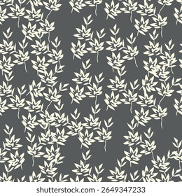 cute seamless floral vector multi color small flowers leaves pattern on green background