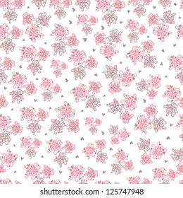 Cute  seamless floral white background,web page background, surface textures.
