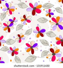 Cute seamless flowers