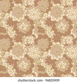 Cute seamless flowers pattern in asian style