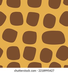 Cute seamless giraffe print pattern. Vector illustration on a yellow background for your design