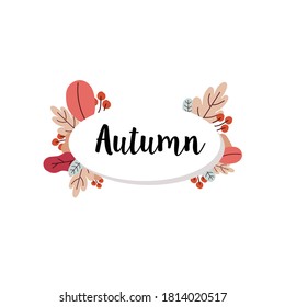 Cute seamless hand drawn autumn forest vector with leaves and flower,season,Autumn,colorful flower and various plants on white background