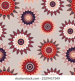 Cute seamless hand-drawn pattern vector background.Ethnic 
