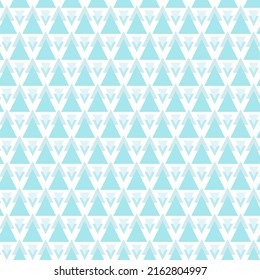 Nahtlose, handgezeichnete Muster. Stilvolle moderne Vektormuster mit blauen Dreiecken. Funny Infantile Repetitive Print
