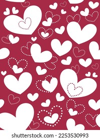 lindo corazón sin costura vectorial para la decoración del día de Vanlentine, fondo, tarjeta, papel, 