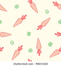Cute seamless kids pattern with carrot