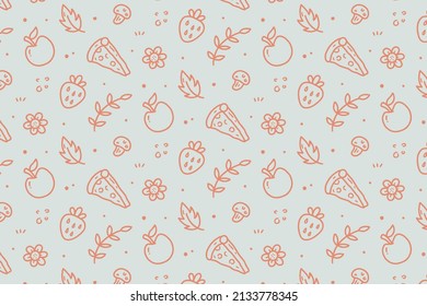 Cute seamless lunch pattern background