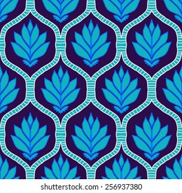cute seamless mesh texture with flowers and leaves. on a dark background blue flowers