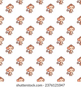 Cute seamless monkey pattern design for decorating, backdrop, fabric, wallpaper and etc.