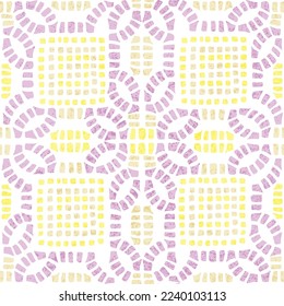 Cute seamless mosaic pattern. Grunge texture. Geometric vintage abstract. Vector illustration.