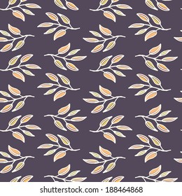 Cute seamless natural texture. Cute hand drawn floral botanical background. Vector file organized in groups for easy editing. 