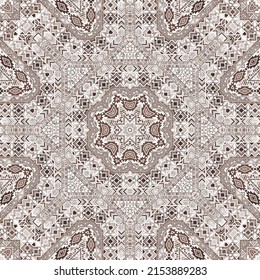 Cute seamless ornament with geometric elements structure. Ethnic antique motif. Tile print. Small elements texture. Vector kaleidoscope pattern.