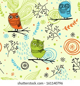 Cute seamless owl pattern