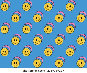 Cute seamless pattern 70s style. Vector illustration.