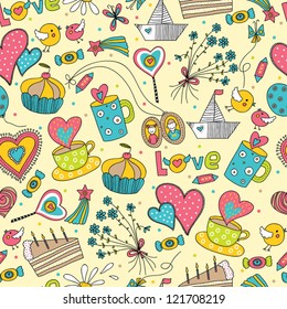 Cute seamless pattern about love by Saint Valentine's day.