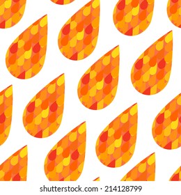 Cute seamless pattern with abstract autumn foliage. Vector illustration