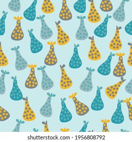 Patrón perfecto de frutos abstractos en forma de pera. Ilustración del vector 