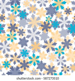 Cute seamless pattern with abstract geometrical flowers.