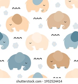 Patrón perfecto con los animales. Diseño del bebé al estilo de las caricaturas escandinavas